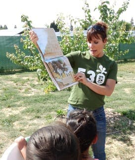 Rebecca Tyron Yolo County Health and Human Services, reading to children